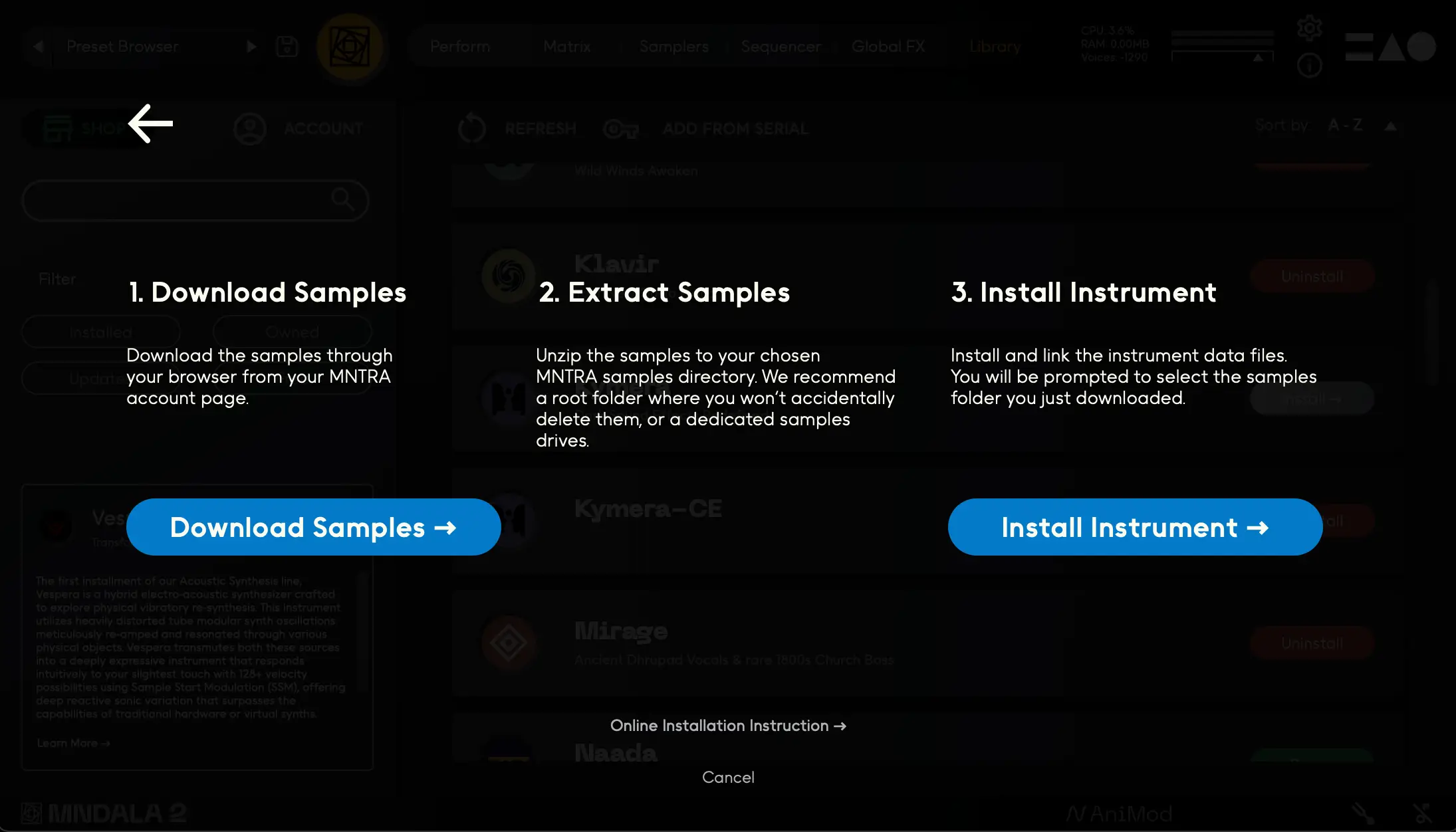 Manual install instructions